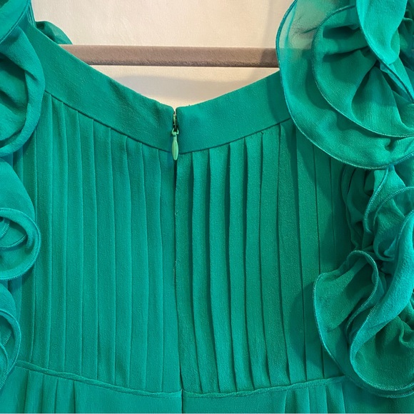 Catherine Malandrino Green Sheath Dress, Sleeveless Silk crepe lined, Size 2 - Picture 8 of 10